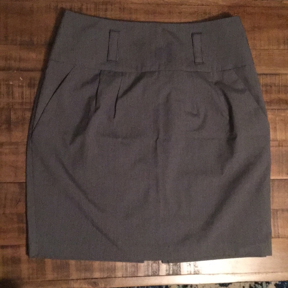 Gray fit and flare skirt